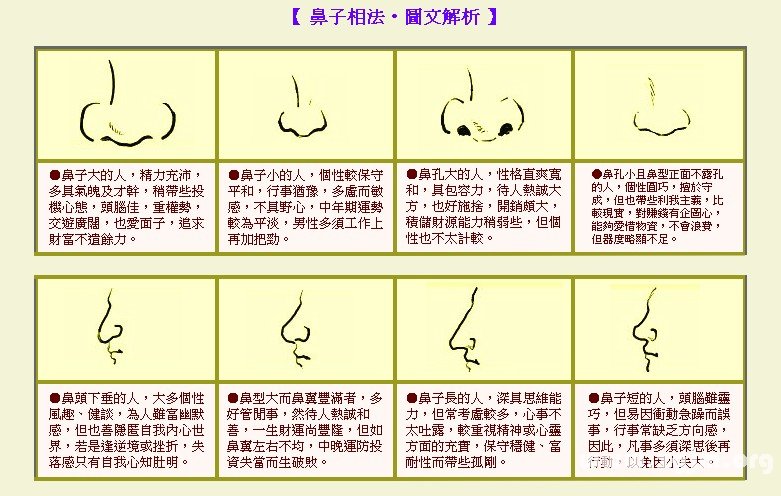 男人鼻子面相图解大全，开风鼻鼻梁有几种面相！